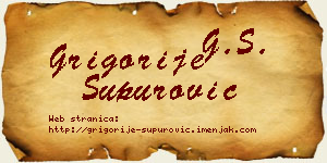 Grigorije Supurović vizit kartica